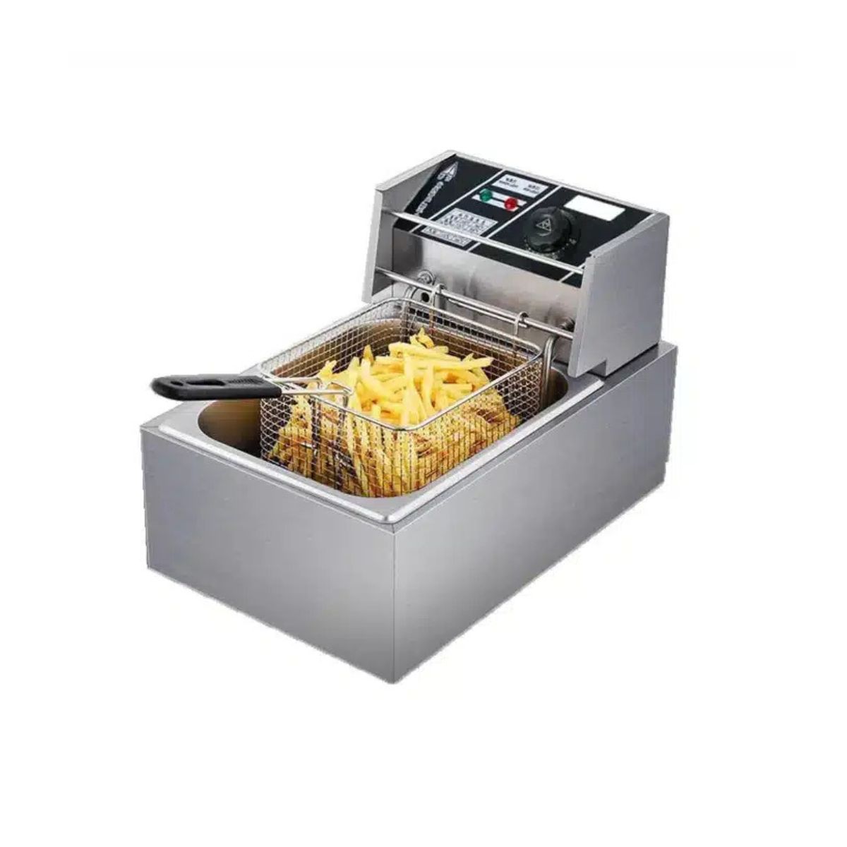 Friteuză electrică din inox, 6 L, termostat și protecție la supraîncălzire