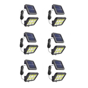 Set 6 lămpi solare LED cu senzor de mișcare, panou solar extern, telecomandă, IP65